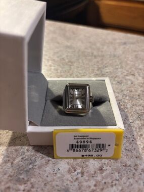 Invicta Angel White square mini ring watch with Silver Logot